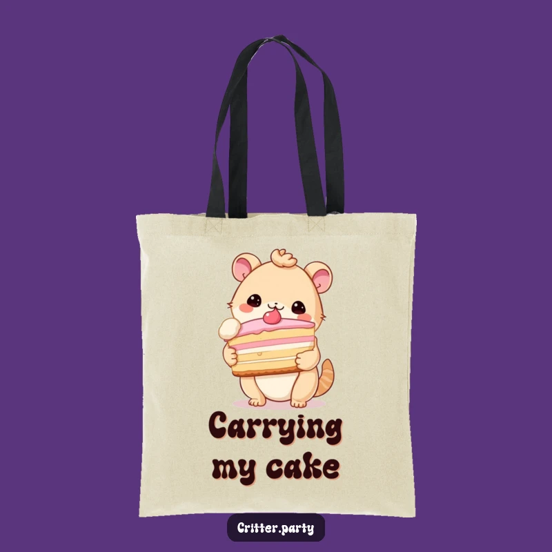 Funny Critter Cake Tote Bag: Carry Your Treats with Humorous Style!