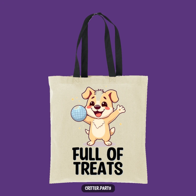 Funny Dog Disco Ball Tote Bag: Hilarious Carryall for Dance Enthusiasts