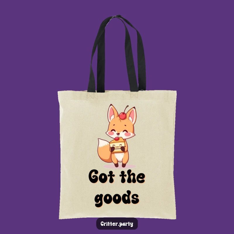 Funny Fox Cake Slice Tote Bag: Hilarious Carryall for Sweet Finds