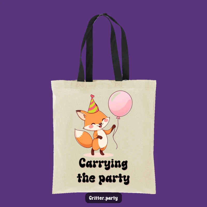 Funny Fox Party Tote: Dancing with Balloon, Practical Humor Gift