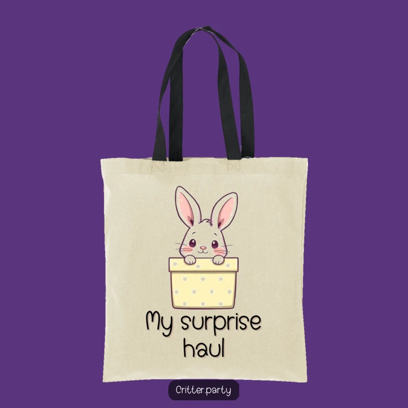 Funny Rabbit Tote Bag: Carry Your Treasures with This Hilarious Gift Box Surprise!