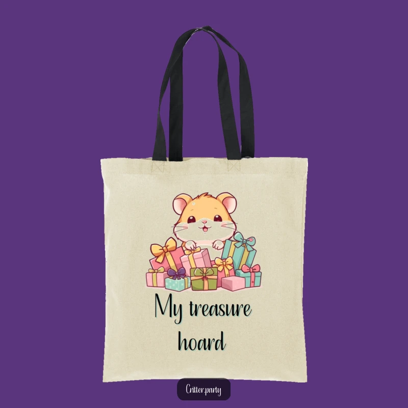 Funny Hamster Gift Pile Tote Bag: Carry Your Treasures in Style