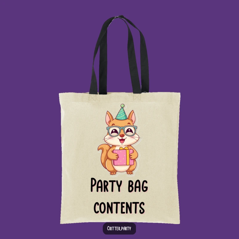 Funny Tote Bag: Joyous Squirrel Party - Festive Fun, Carry Gifts, Funny Gift