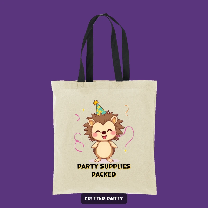 Funny Hedgehog Party Tote Bag - Spacious Bag for Party Supplies, Stylish & Humorous, Perfect Funny Gift